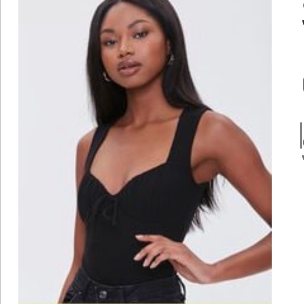 Sweetheart Neck Black Bodysuit